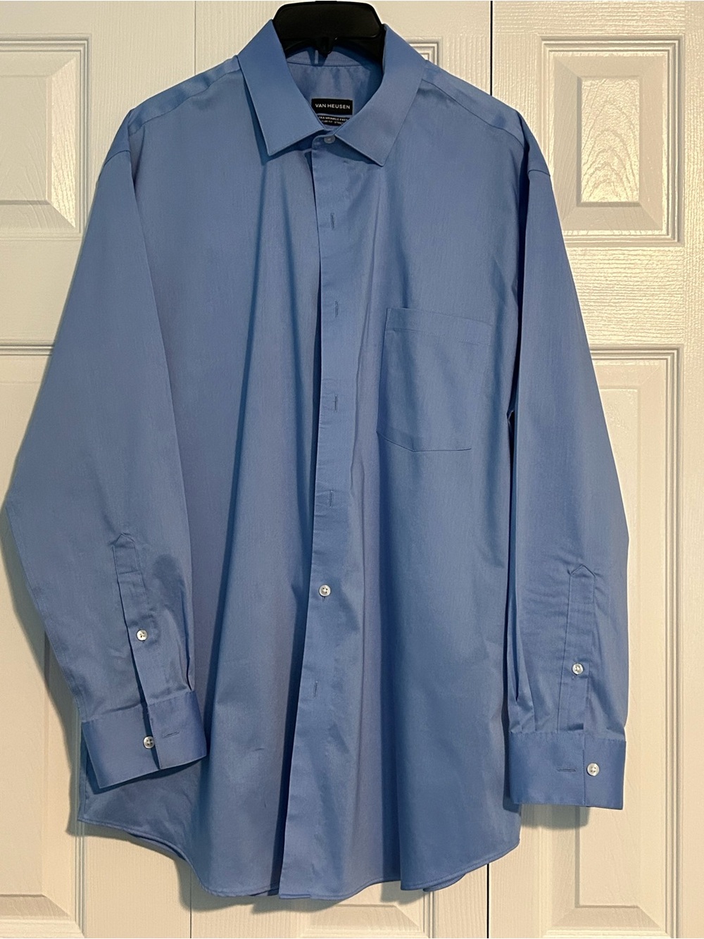 Van Heusen Men’s Blue Dress Shirt with Chest Pocket